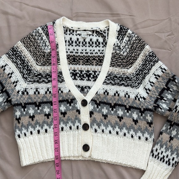 American Eagle cropped Fair Isle cardigan Size XS - Picture 4 of 6